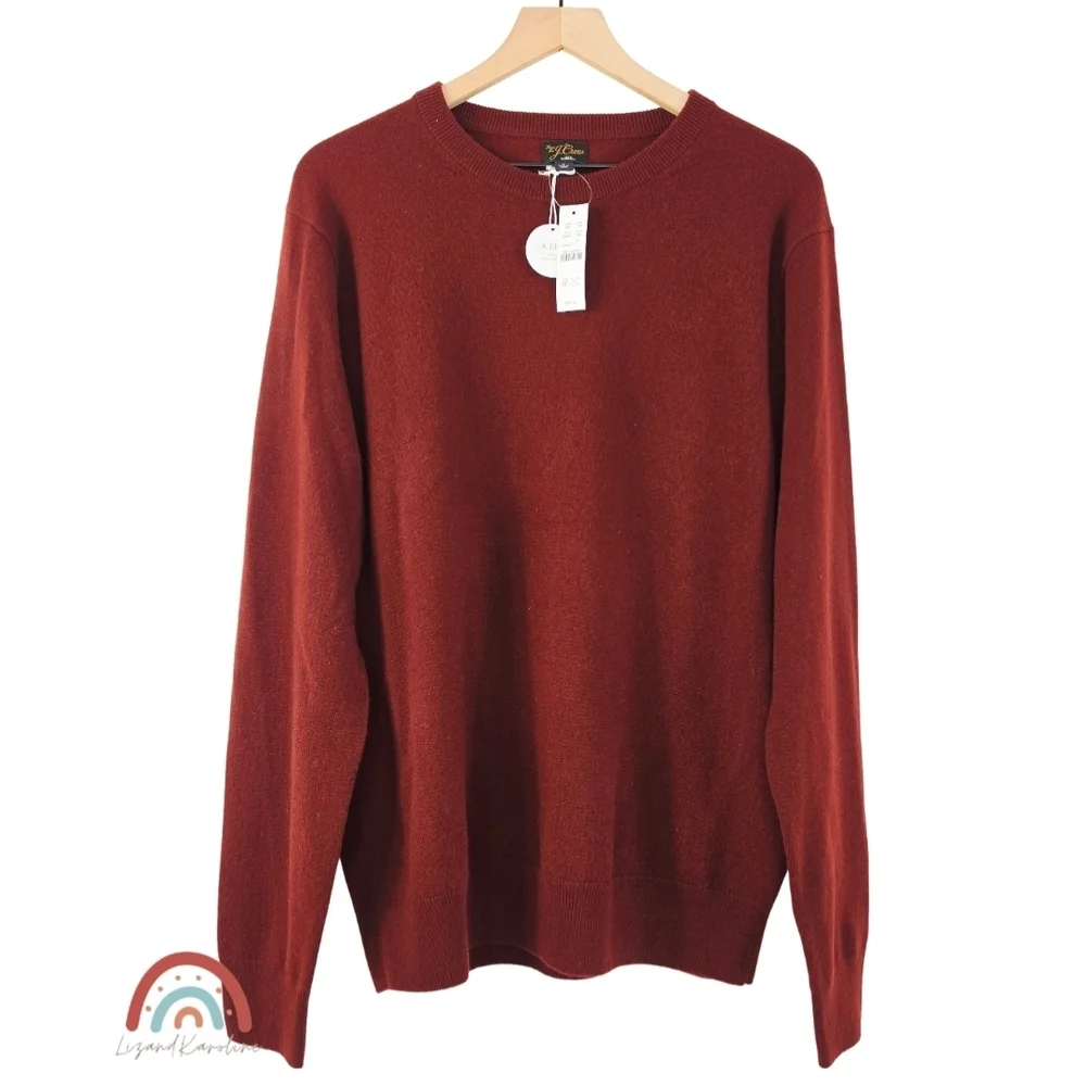 New! J. Crew Cashmere Crewneck Sweater in Port Wine